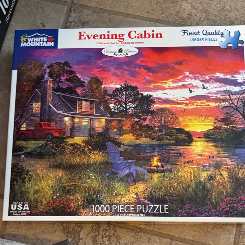 White Mountain 1000 piece puzzle, Evening Cabin